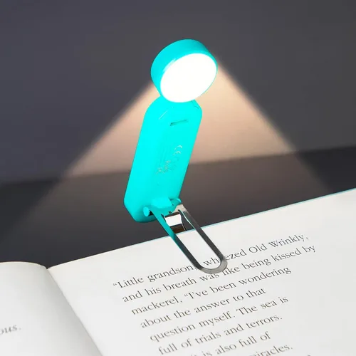 Miniatura 2 de VAVOFO Luz de Lectura Recargable por USB, Bloqueo de Luz Azul, Luz Ámbar con Clip en Forma de Marcapáginas, Cuidado Ocular, 6 LEDs Luz de Libro