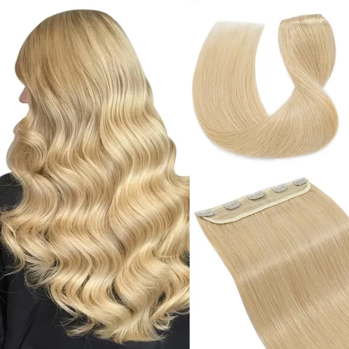 Miniatura 11 de Extensiones de cabello con clip, cabello humano Remy, extensiones de cabello largo lacio de una pieza con 5 clips, con gancho para colgar