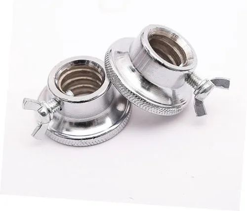 Miniatura 6 de Toddmomy 2 collares de barra, tuercas de mancuerna, bloqueo de tornillo, abrazadera, anillo de bloqueo universal de metal plateado para rotar