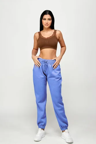 Miniatura 67 de IUUI Pantalones deportivos de cintura alta para mujer, con bolsillos, de algodón, holgados, atléticos