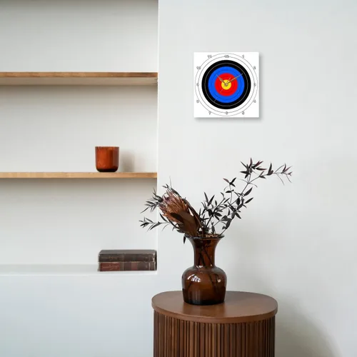 Miniatura 8 de 3dRose Objetivo con anillos rojos amarillos negros blancos y azules - Tiro con arco, objetivo, deporte, juego, ilustración - reloj de pared, 15 x
