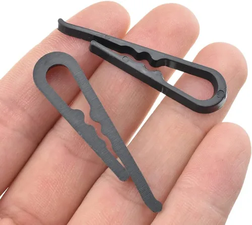 Miniatura 9 de HAHIYO 2 pulgadas/1.969 in 120 piezas de plástico transparente en forma de U pinzas de cocodrilo pinzas para ropa camisa clips plegables con dientes