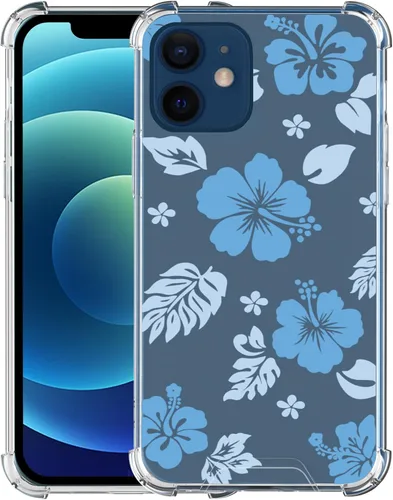 Miniatura 64 de Funda para iPhone 8 Plus y iPhone 7 Plus, linda funda Kawaii azul hibisco hawaiano floral estética floral para niñas preppy mujeres