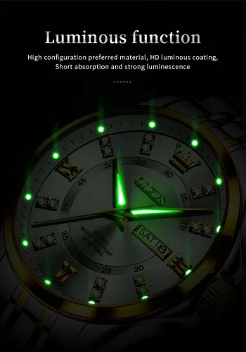 Miniatura 26 de OLEVS - Relojes de diamantes para hombres, relojes de vestir a prueba de agua, relojes analógicos de cuarzo de lujo con calendario de fecha y correa