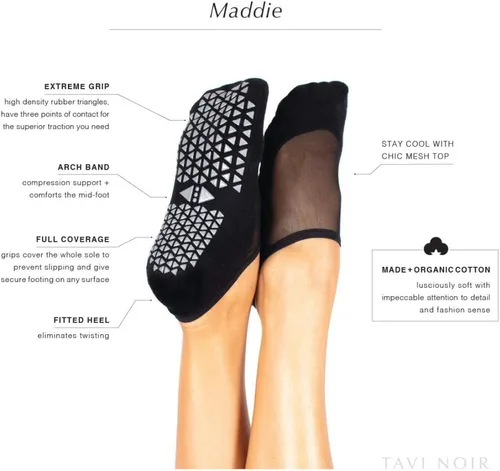 Miniatura 39 de TAVI - Calcetines de agarre inteligente para mujer, pilates, pantuflas, yoga y ballet, barre