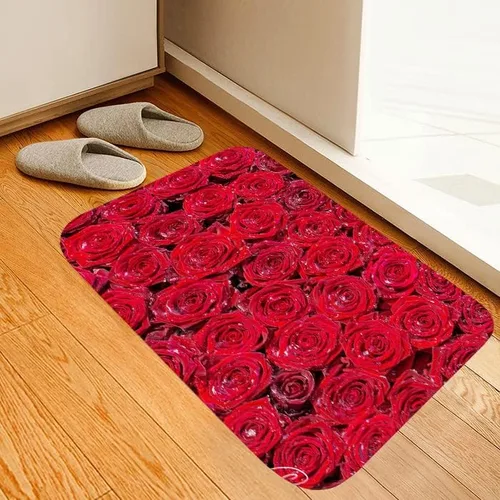 Miniatura 8 de LYFANS Alfombras de baño de espuma de esponja absorbente suave para baño y cocina (30 x 18 pulgadas), tapete de franela antideslizante brillante