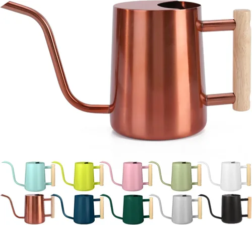 Miniatura 12 de Regadera para plantas de interior, regadera pequeña de acero inoxidable de 35 onzas, regadera decorativa moderna con boquilla larga para plantas