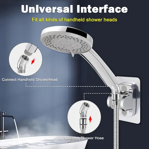 Miniatura 6 de NearMoon Adaptador de codo de ducha para cabezal de ducha, latón macizo de 45 ° G1/2 macho a hembra, conector de extensión de brazo de ducha, cromo