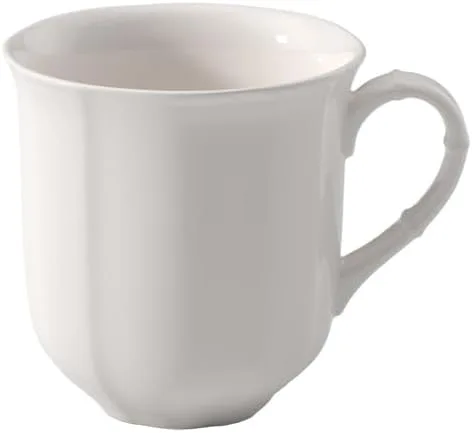Villeroy & Boch Manoir - Taza de porcelana premium, fabricada en Alemania, 10 onzas, color blanco