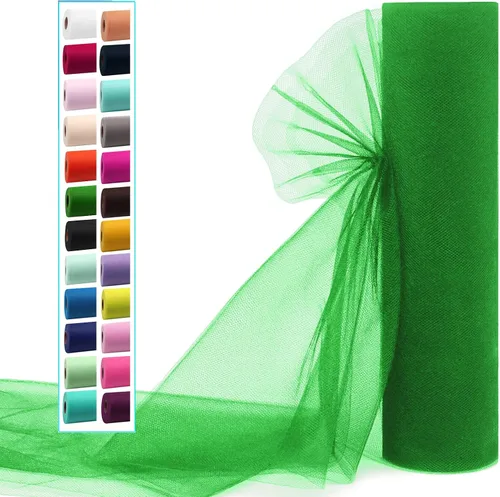Miniatura 39 de Rollos de tela de tul dorado antiguo de 54 pulgadas por 10 yardas, rollo de tela de tul para bodas, decoraciones de Navidad, envoltura de regalos