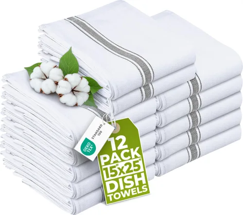 Utopia Towels – Trapo de cocina de 15 x 25 pulgadas, 100% algodón hilado en anillo, de lino súper absorbente, barra de limpieza suave y