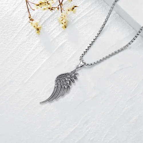 Miniatura 58 de Collar de alas de ángel de plata de ley 925, ángel de la guarda, enfermera RN caduceo, dije de ángel de cristal, joyería de regalo para mujer