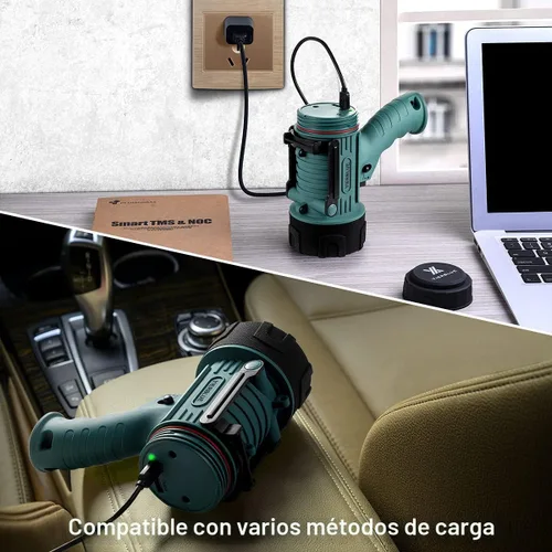 Miniatura 7 de YIERBLUE Reflector recargable con luz súper brillante de 90,000 lúmenes LED, linterna de mano resistente al agua IP67 con filtro de luz roja Verde