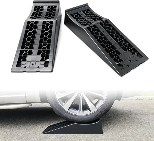 Miniatura 8 de ROBLOCK Rampas de coche para elevación y mantenimiento de vehículos, rampas portátiles de bajo perfil para garaje, rampas de neumáticos resistentes