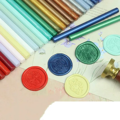 Miniatura 5 de 30 varillas de sellado de cera para pistola de pegamento para sello de cera, invitaciones de boda, sellado de letras de sobre (plateado)