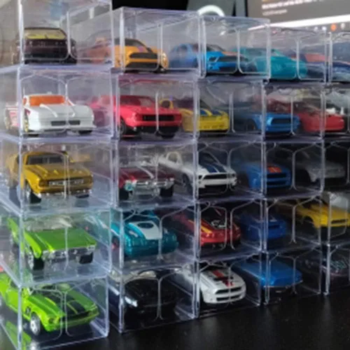 Miniatura 2 de 100 cajas de exhibición de plástico para modelos de automóvil de juguete a escala 1/64, caja protectora de PVC transparente para modelos