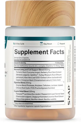 Miniatura 11 de Snap Supplements Suplemento de lipasa intestinal, probiótico, 50 cápsulas Gut Health Supplement for Women & Men, Digestive Enzymes, Bloating &