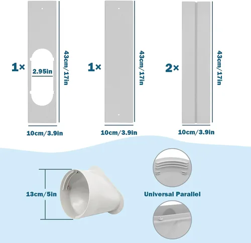 Miniatura 2 de Kit de ventilación de aire acondicionado portátil, manguera de escape de 5.1 pulgadas de diámetro y 59 pulgadas de longitud, panel de sellado de CA