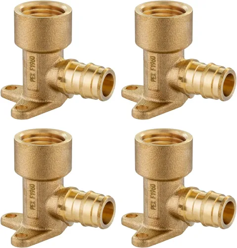 Miniatura 6 de EFIELD Pex A Expansion - Codo de latón de flujo completo de 1/2 "x 1/2" hembra NPT Drop-ear, ASTM F1960 (PEX1960116)