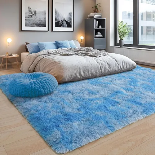 Miniatura 151 de Alfombras de área de 8x10 para sala de estar, alfombra shaggy grande ultra suave y esponjosa para dormitorio, alfombras de felpa mullida Blanco crema