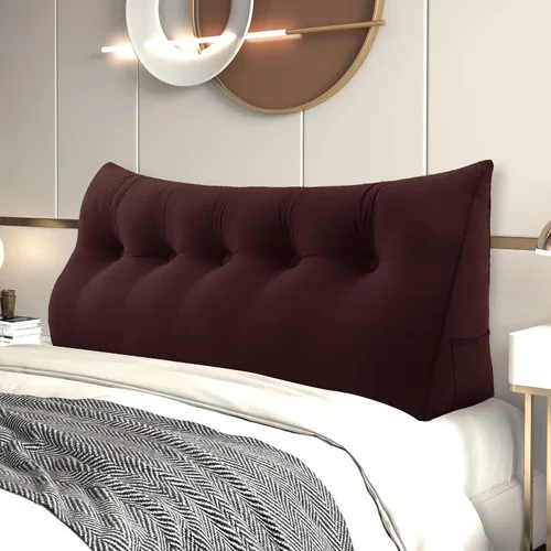 Miniatura 10 de Almohada de Cuña para Cabecero, Almohada Bolster Grande para Lectura, Almohadas para Sentarse en la Cama para Adultos, Cojín Triangular de Amarillo