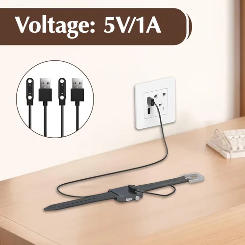 Miniatura 6 de Paquete de 2 cables de carga magnéticos para reloj inteligente, universal de 2 pines de 0.300 in, cable de carga de repuesto compatible con reloj