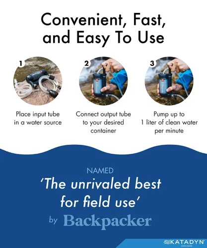 Miniatura 4 de Katadyn Hiker Pro - Filtro de agua con bomba manual para mochileros, campamentos, supervivencia de emergencia