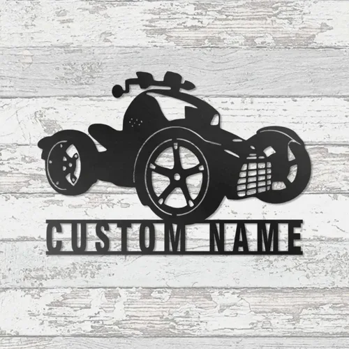 Letrero con nombre personalizado, letrero de metal para motocicleta, decoración de pared con nombre de familia, decoración rústica para el hogar,