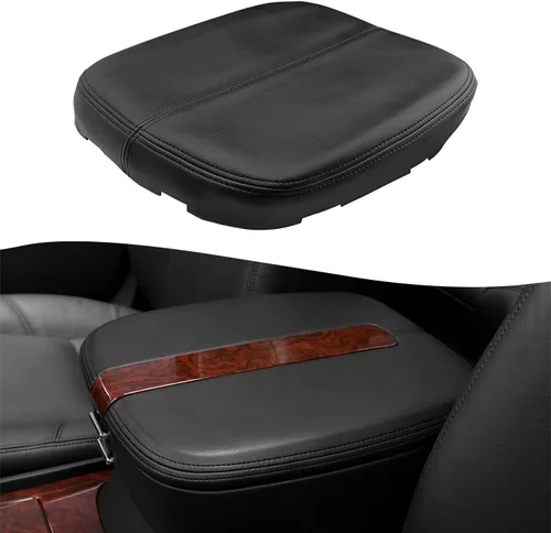 Miniatura 8 de KBH Funda para reposabrazos de consola central para Cadillac Escalade 2015-2020, borde de cuero de vinilo, protector de cojín de consola central