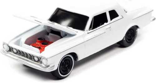 1962 Plymouth Savoy Max Wedge Alpine White Classic Gold Collection Series Edición limitada a 11880 piezas en todo el mundo 1/64 Modelo de automóvil