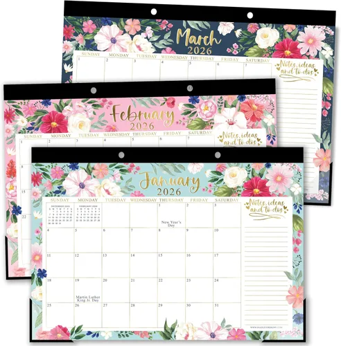 Miniatura 21 de Hadley Designs Calendario de escritorio grande 2026-2027 – Calendario de escritorio 2026, calendarios de escritorio de 18 meses para el hogar
