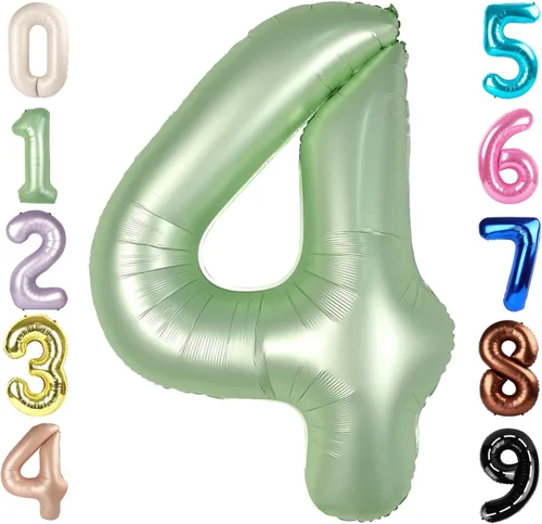 Miniatura 429 de Globos de números de 5 globos de 40 pulgadas, decoraciones de cumpleaños azules para niños y niñas, globos de números azul marino grandes