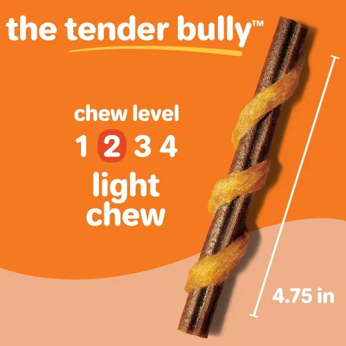 Miniatura 7 de Hartz Oinkies Tender Bullies con pechuga de pollo real y sabor a palito de carne real, altamente digerible y sin cuero crudo, 20