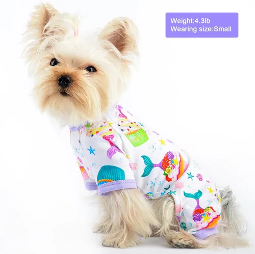 Miniatura 3 de Pijamas para Perros Pjs Ropa Suave y Elástica para Perros para Perros Pequeños Niña Niño Perros de Tamaño Mediano Primavera Verano Ropa para Pastel