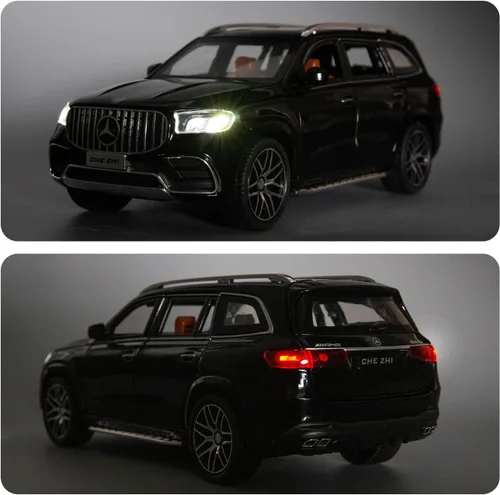 Miniatura 6 de WAKAKAC Modelo de automóvil fundido a presión GLS63 AMG 1/24 aleación coleccionable de juguete con luz y sonido, vehículo de juguete para adultos