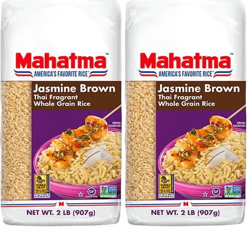 Miniatura 8 de Mahatma Bolsa de arroz de jazmín marrón de 2 libras, arroz jazmín tailandés marrón, arroz en microondas en 20 minutos o cocina en la estufa en 30