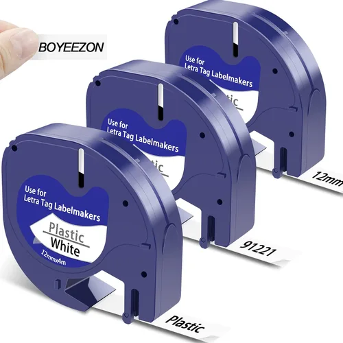 Miniatura 11 de Recambios de cinta transparente para rotuladores compatibles con DYMO LetraTag - Recambios de cinta de plástico transparente de 0.472 in 1/2 pulgada