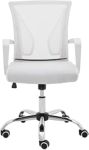 Modern Home Zuna - Silla de oficina con respaldo medio, respaldo ergonómico de malla, silla de escritorio (blanco/blanco)