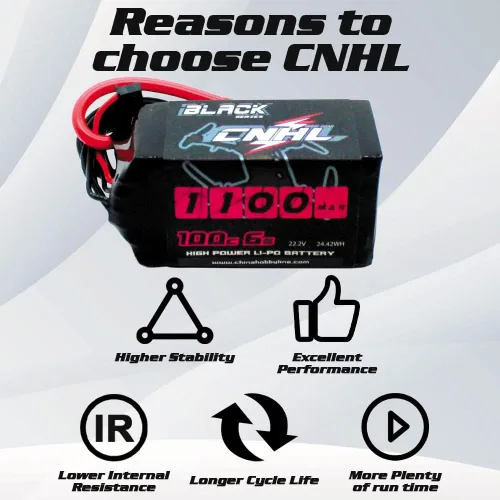 Miniatura 4 de CNHL 6S Lipo Batería 1100mAh 100C 22.2V Lipo Batería con XT60 Plug para FPV RC Racing Drone Quadcopter Avión Helicóptero (2 PCS)