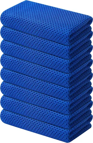 Miniatura 13 de Kitinjoy - Paños de cocina de 100 % algodón, tela de tejido gofrado, paño de limpieza ultrasuave, absorbente y de secado rápido. Gris Oscuro