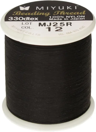 Miniatura 21 de Hilo para abalorios Miyuki – Hilo de nylon previamente encerado para proyectos de enhebrado, carrete de 50 m/55 yardas, color marrón, diámetro