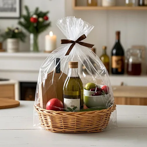 Miniatura 4 de Morepack Bolsas de celofán de 18 x 30 pulgadas para cestas de regalo, bolsas de cestas de celofán transparente, 10 unidades 10pcs