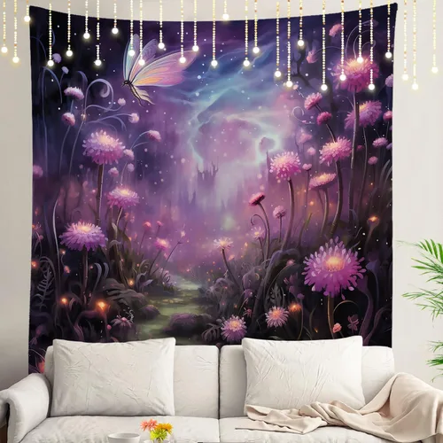 Miniatura 105 de Shrahala Tapiz de pared con paisaje de lago de otoño, bosque amarillo, para colgar en la pared, tapiz grande, decoración de fibra de poliéster
