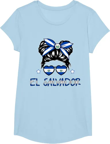 Miniatura 14 de Camiseta de El Salvador para Niñas Bandera Patrimonio Hispano Salvadoreño