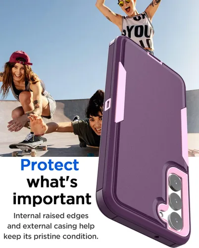 Miniatura 4 de AICase Funda para Samsung Galaxy S22, soporte magnético para automóvil, resistente de 2 capas, duradero, protección de grado militar, a prueba