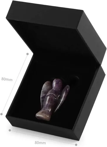 Miniatura 6 de Artistone Ángel de amatista de 2 pulgadas, ángel curativo de cristal tallado a mano, estatua de ángel guardián de bolsillo con caja de regalo