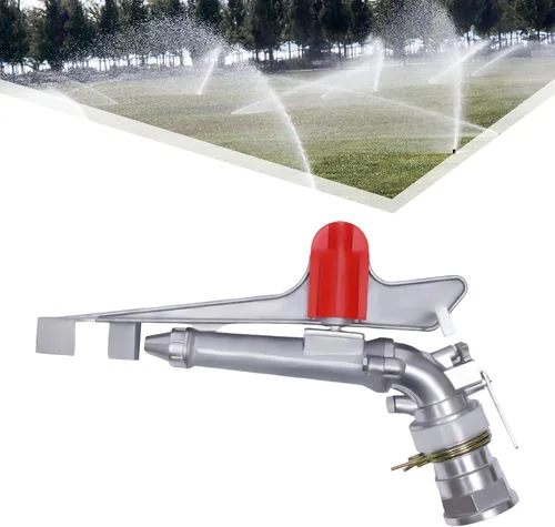 Miniatura 5 de Pistola rociadora de riego agrícola de 2 pulgadas, pistola de riego de área grande de 360°, rociador de riego para granjas, huertos, jardines de té
