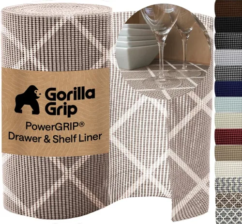 Miniatura 16 de GORILLA GRIP powerGRIP - Forro para estante de cajón y gabinete, agarre grueso y fuerte, forros no adhesivos que protegen armarios de cocina