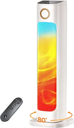 Calentador eléctrico infrarrojo para patio, calefacción interior de oficina con control remoto, 1500 W, temporizador de 15 horas,
