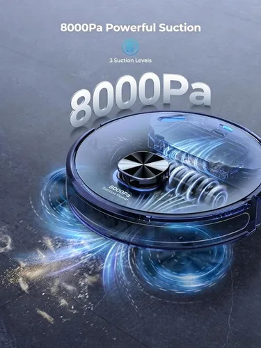 Miniatura 2 de Robot aspirador y trapeador, 5000 Pa - Robot aspirador autovaciante, aspiradora robótica de navegación Lidar con mapeo inteligente, 180 minutos